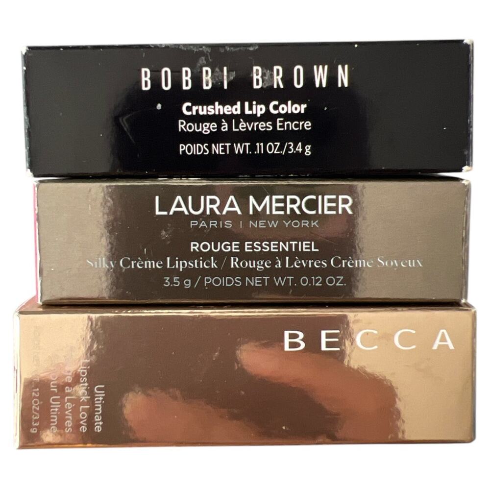 LOT 3 Bobbi Brown x Becca x Laura Mercier Lipstick